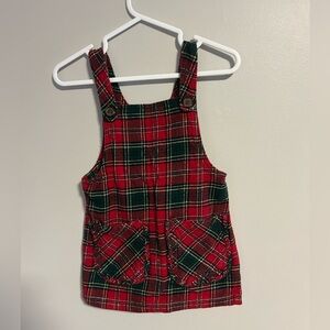 Joe Fresh 2t Red and Green Plaid skirted Overalls